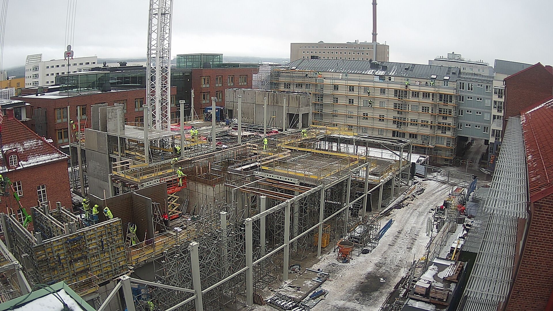 Byggarbetsplatsen 2021-12-13 sett från nuvarande Science Park House.