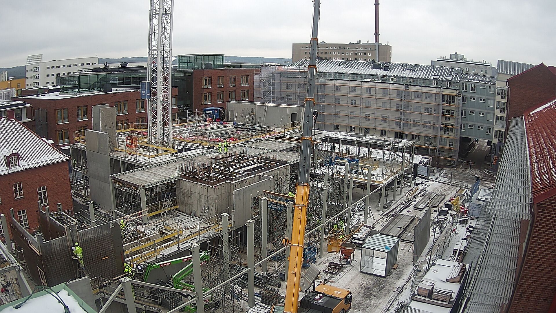Byggarbetsplatsen 2021-12-08 sett från nuvarande Science Park House.