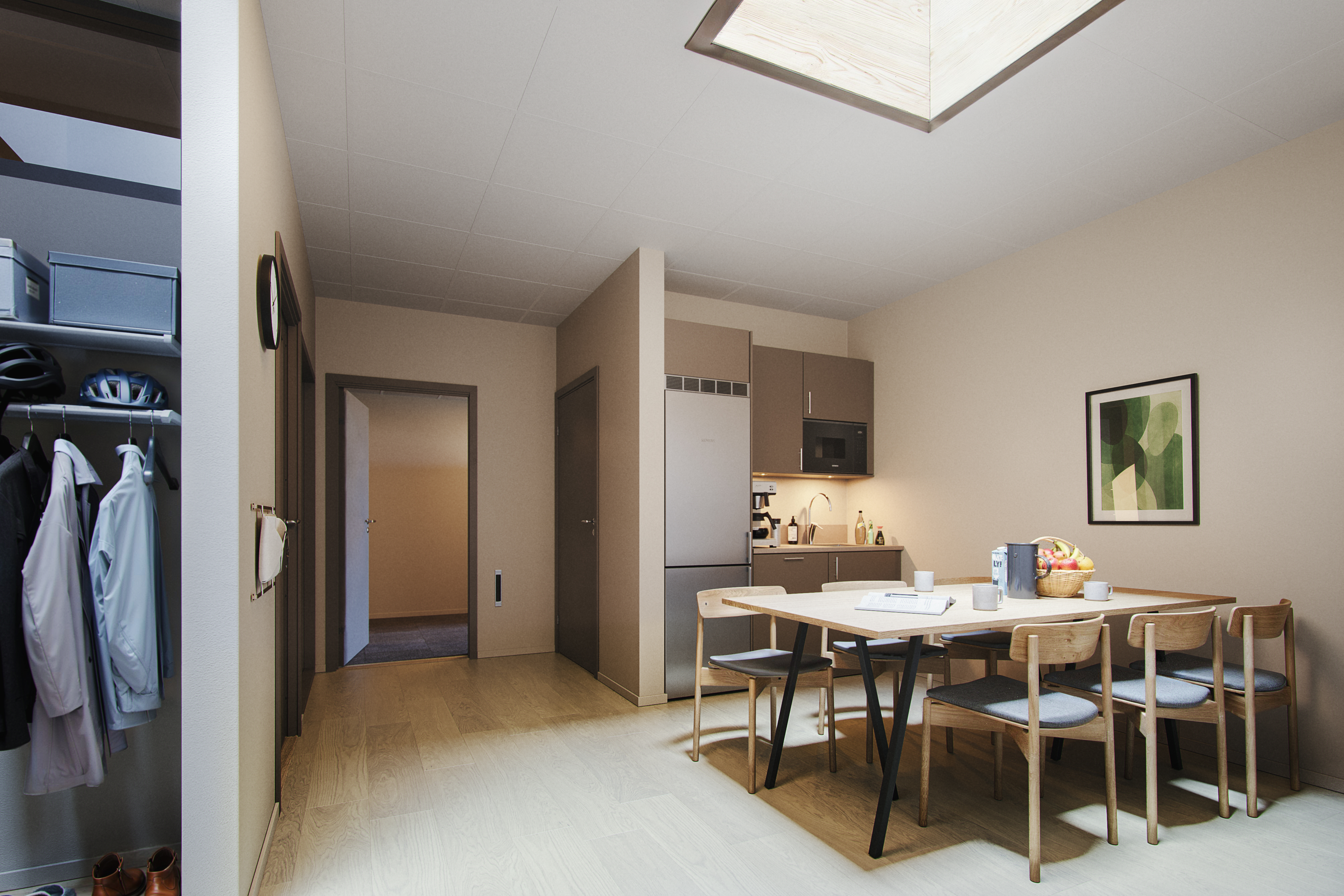 Personalutrymme i verkstadslokaler på Industribyn.