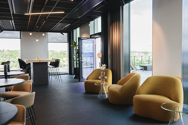 Loungemiljö i Science Park Towers.